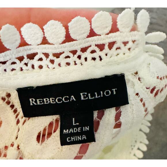 Rebecca Elliot Women’s  Lace Crochet Cream Dress Size Large - Picture 6 of 6